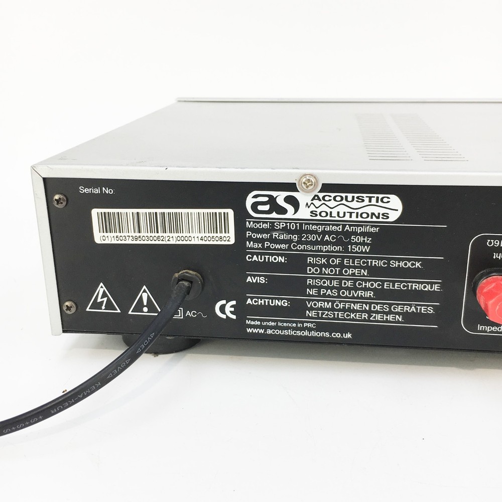 Acoustic Solutions SP101 Integrated Stereo Amplifier | Phono | Silver
