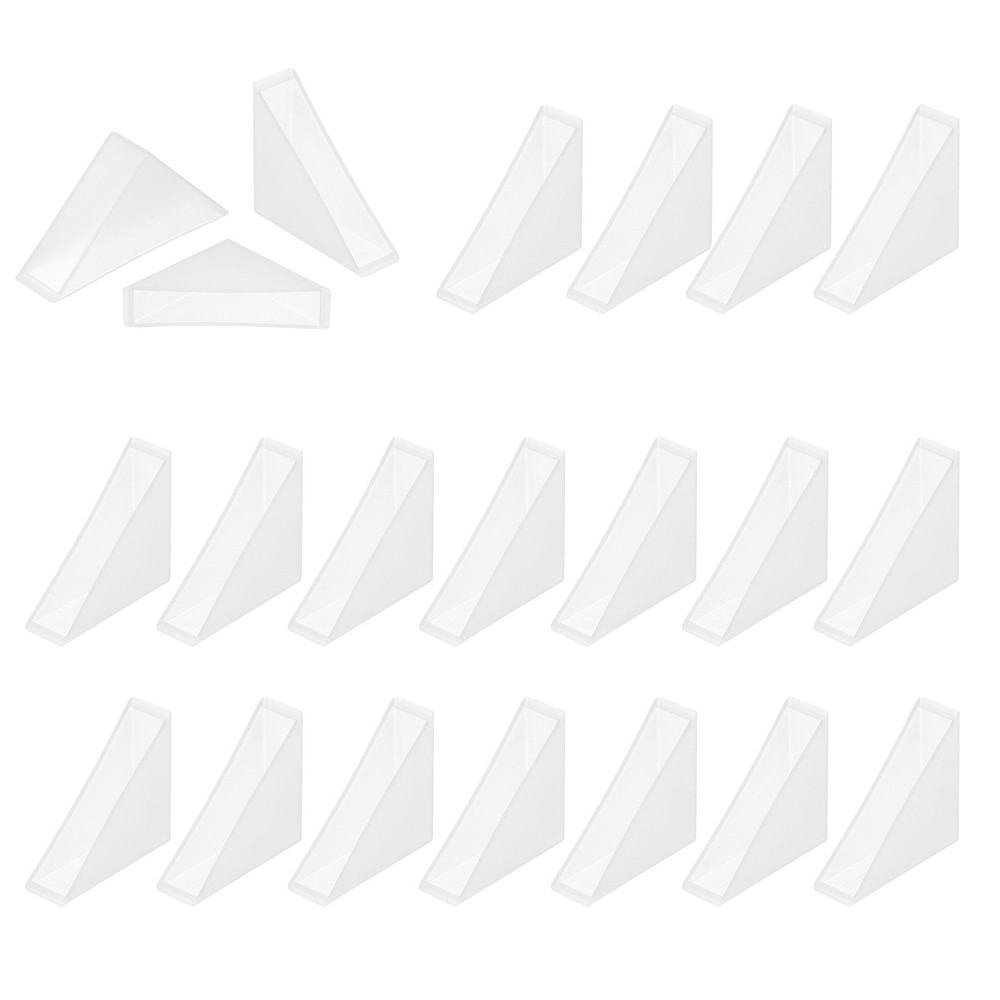 60Pcs 0.39x1.38in Plastic Right Angle Triangle Glass Corner Protector, Clear