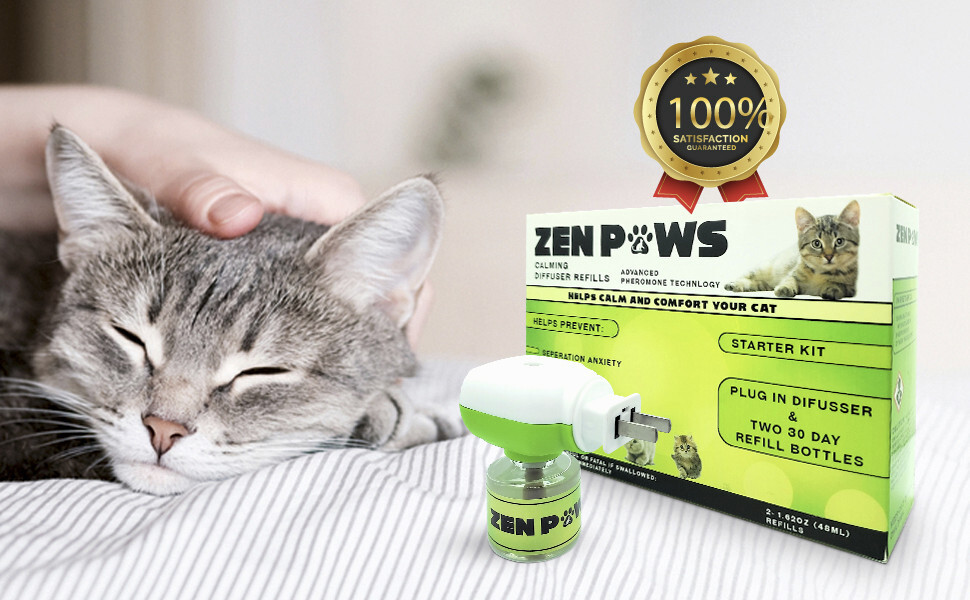 Zenpaws Calming Pheromone Diffuser - KIT Includes 1 Diffuser + 2 Refills