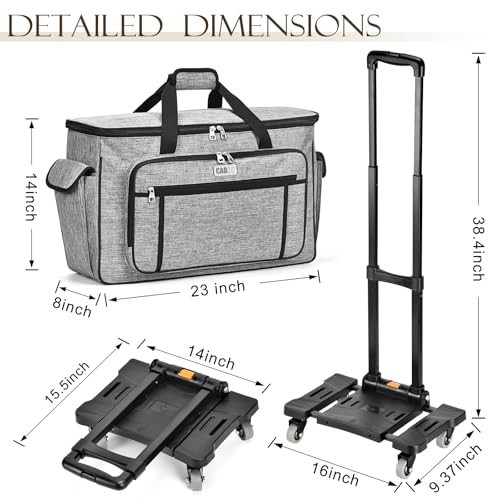 Rolling Carrying Case for Cricut Maker & Explore - Double-Layer Storage Bag with