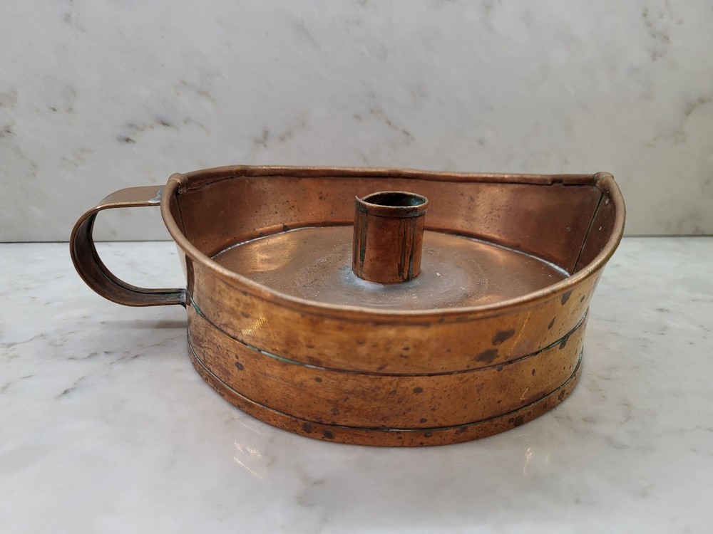 Solid Copper Candle Holder Rustic Cottagecore Farmhouse Handmade