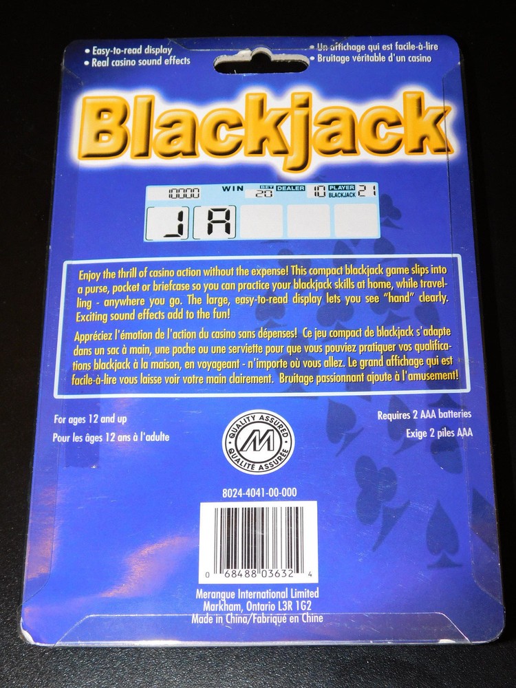 HANDHELD TRAVEL ELECTRONIC VIDEO BLACKJACK GAME (New In Package)