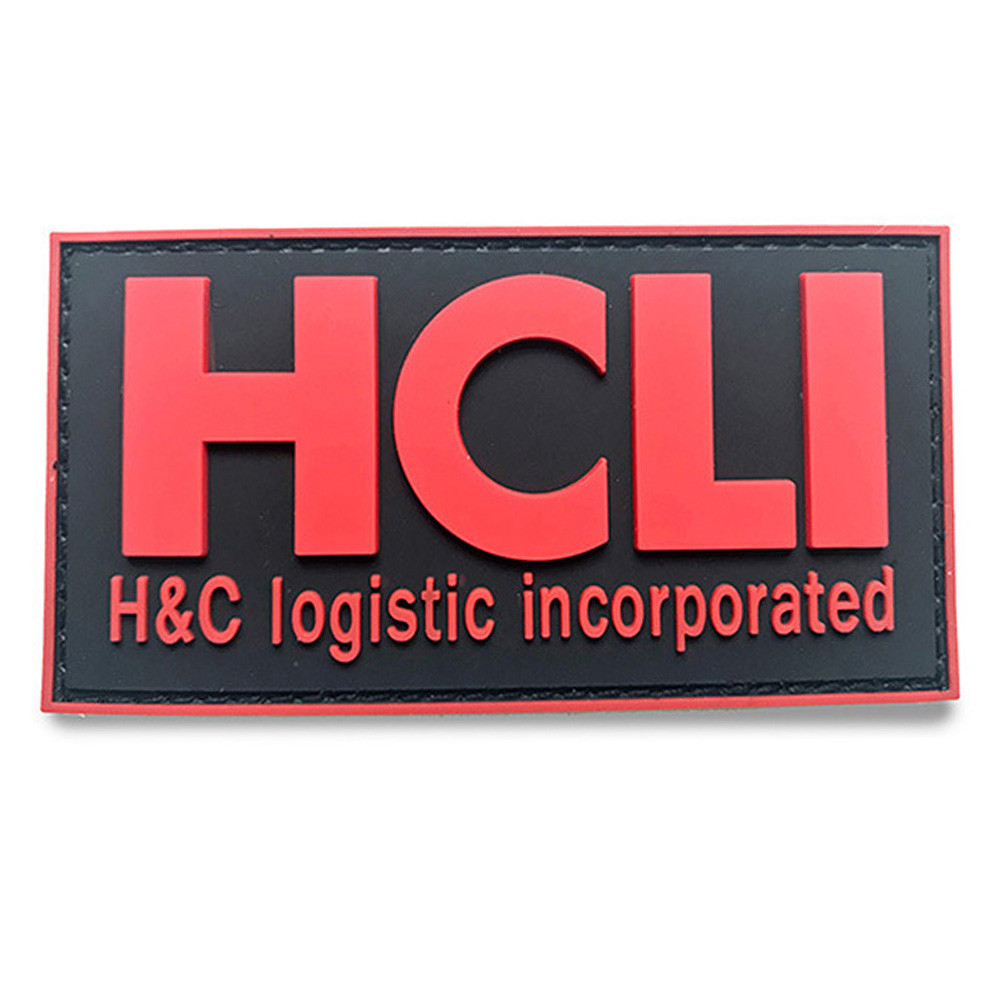 3D PVC HCLI H&C LOGISTIC INCORPORATED RUBBER TACTICAL HOOK LOOP  PATCH BADGE RED