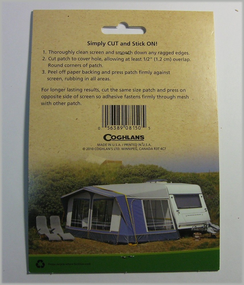 Coghlan's 8150 Screen Patches Self Adhesive Plastic