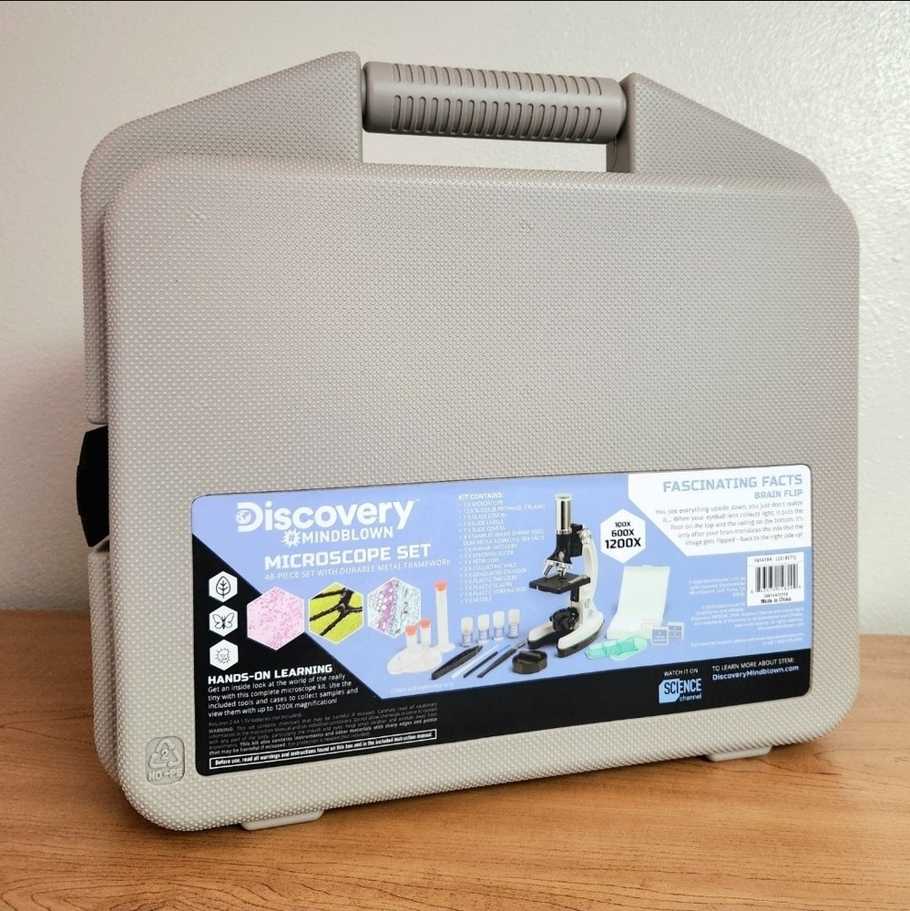 Discovery #Mindblown Microscope Set STEM Activity Slides Test Tubes Tools Pietri