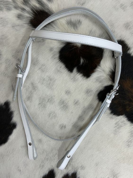 White Leather Browband Headstall