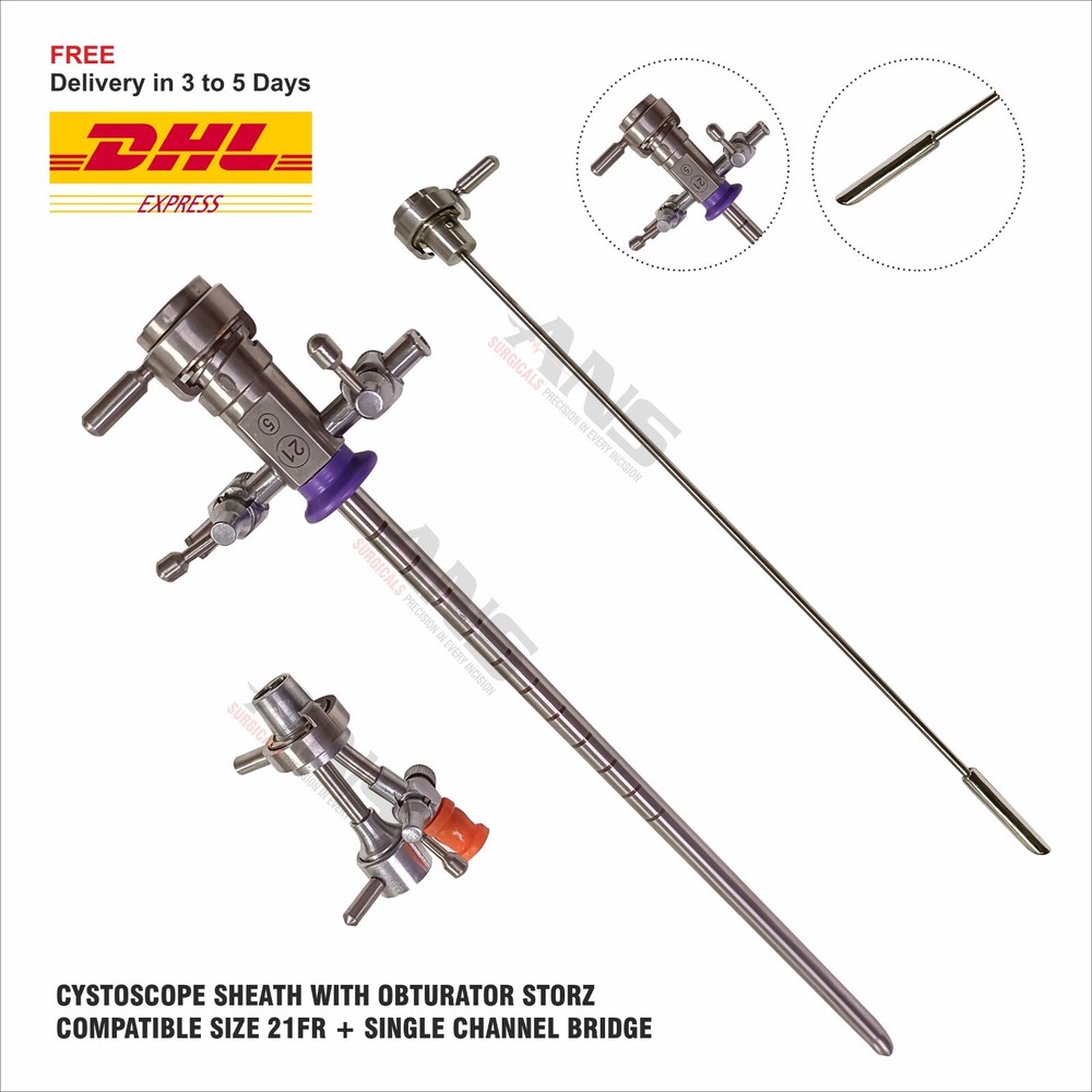 ANS Cystoscopy Sheath With  Obturator 21Fr + Single Channel Bridge