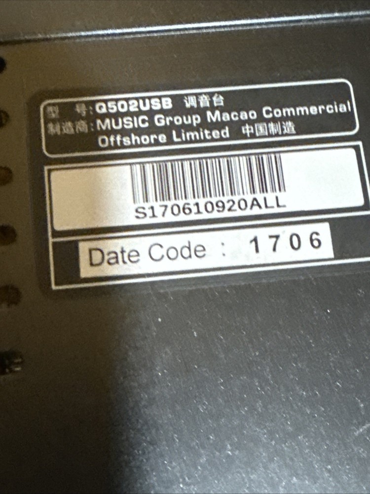 Behringer Xenyx Q502 USB w/o Adapter
