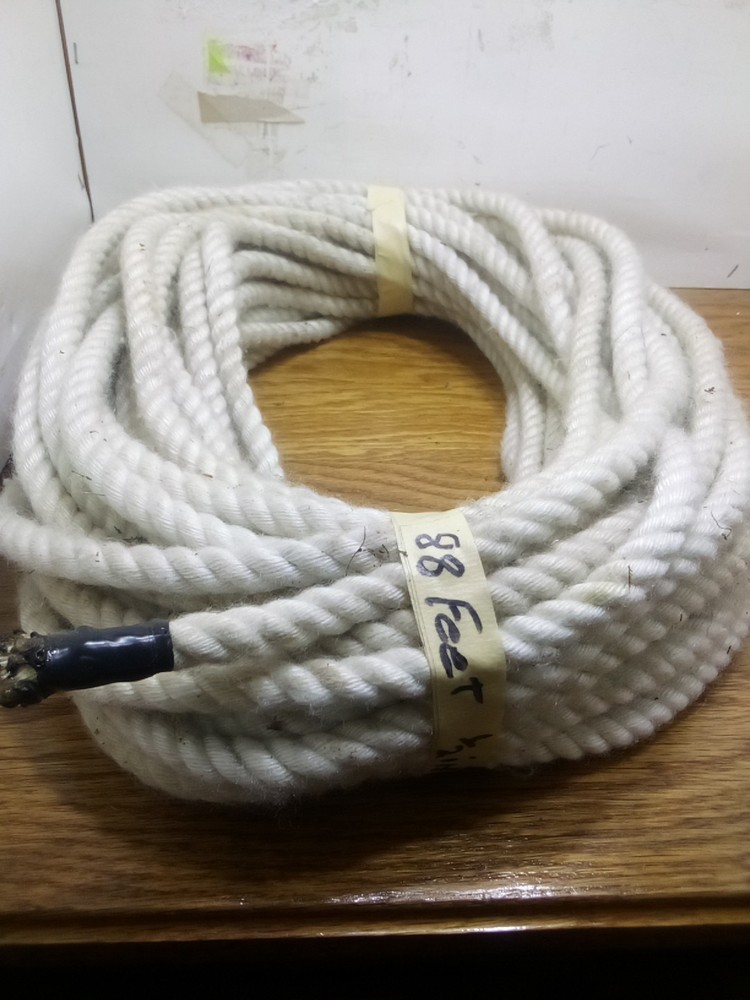 88' White 1/2" Cotton Rope Never Used