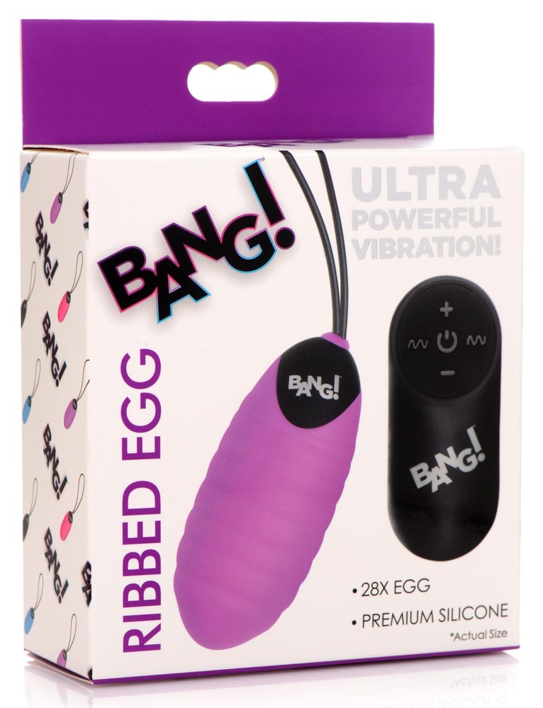 Multi-speed Ribbed Silicone Vibrating Egg with Remote Control Clit Massager