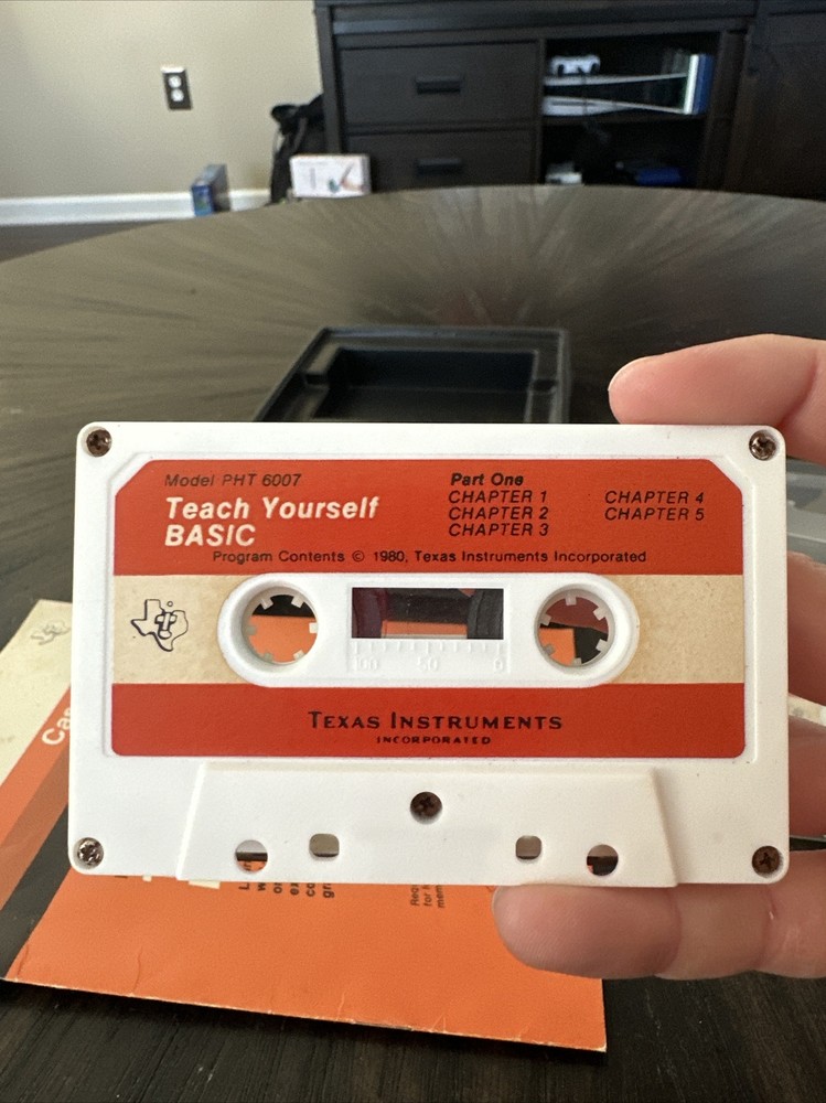 Texas Instruments Cassette Software Model PHT 6007 Teach Yourself Basic Manual &