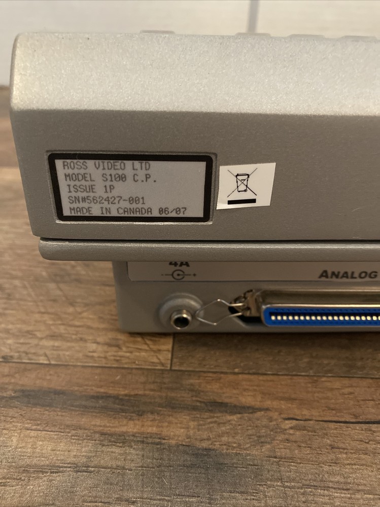 Ross Synergy 100 Switcher Control Panel - S100 C.P. Controller Power UNTESTED