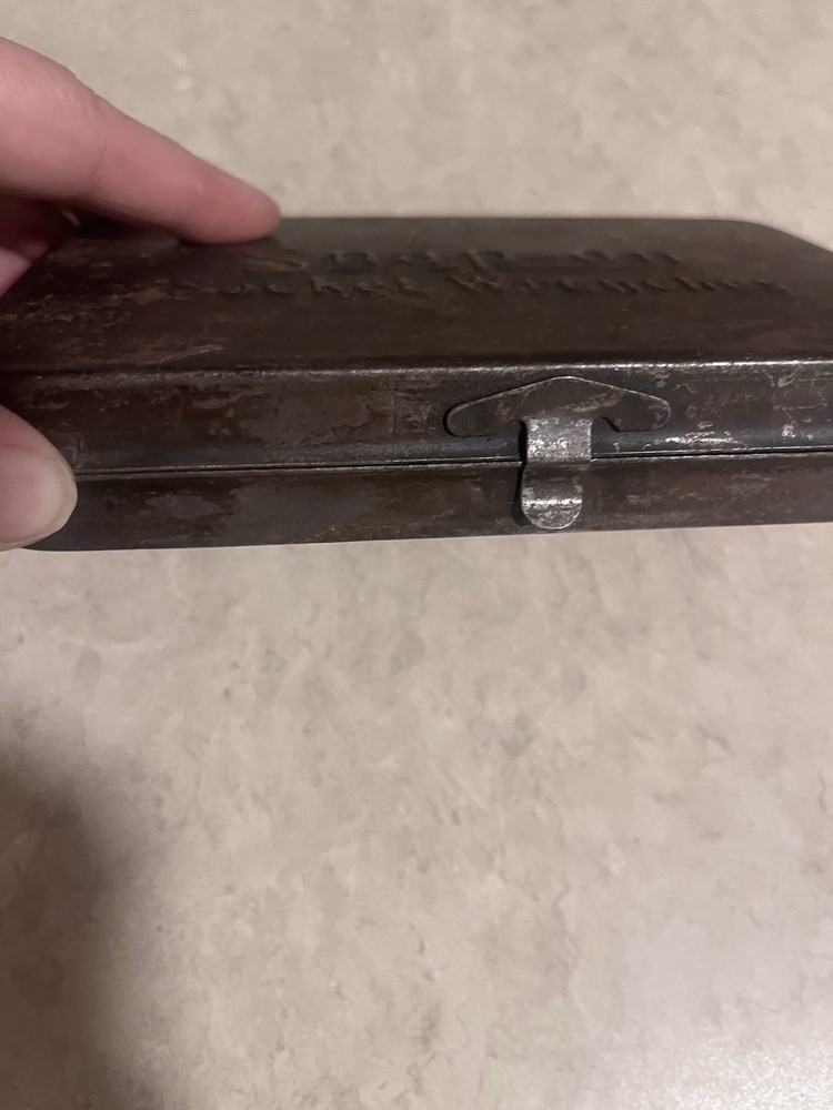 Vintage Snap On Tools Socket Wrench Metal Case Antique Tool Storage Empty