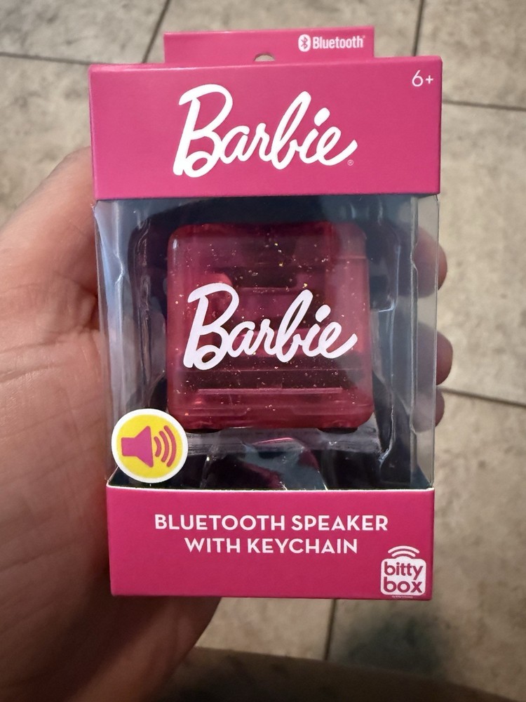 MATTEL BARBIE Bitty Box, Bluetooth Speaker Miniature With Keychain New