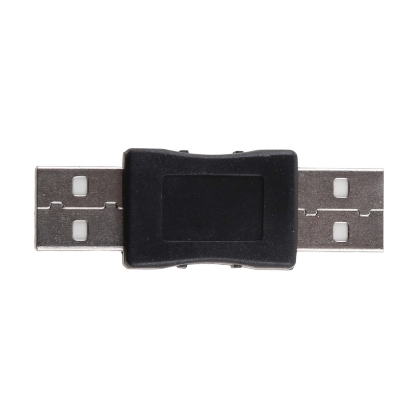 Double USB 2.0 Converter Coupler Extension Extender Connector Black for Computer