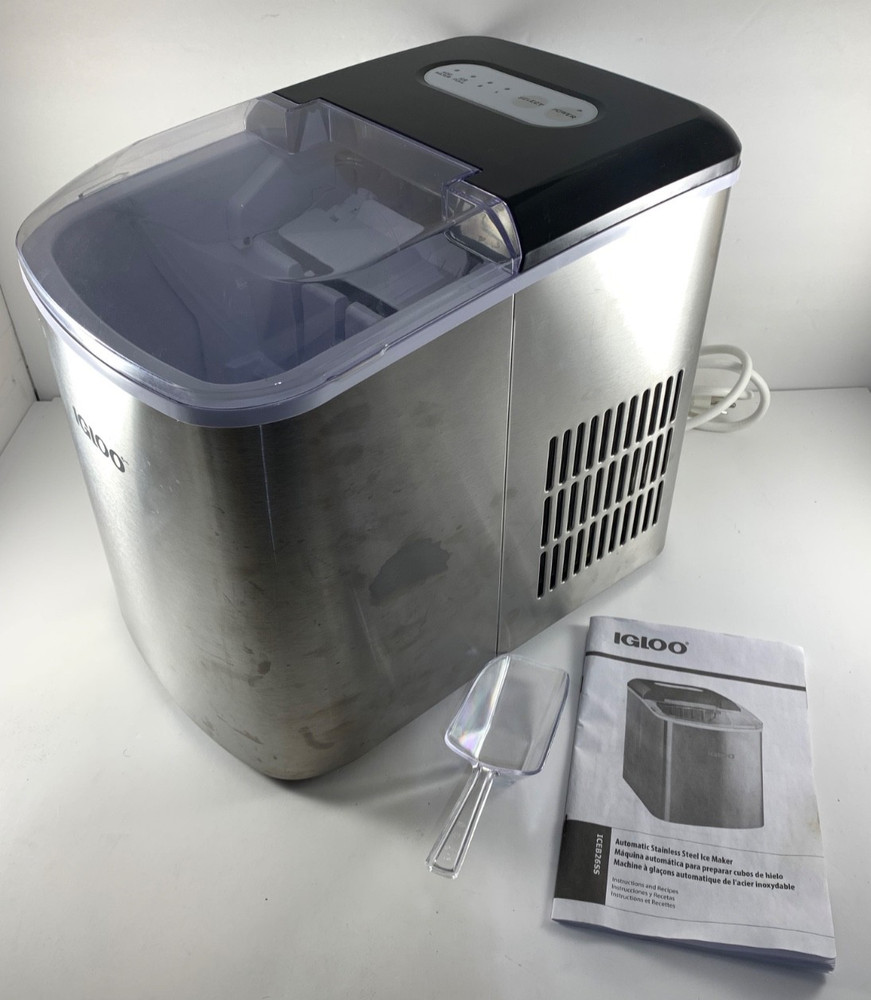 Igloo ICEB26SS Automatic Portable Stainless Steel Countertop Ice Maker Machine