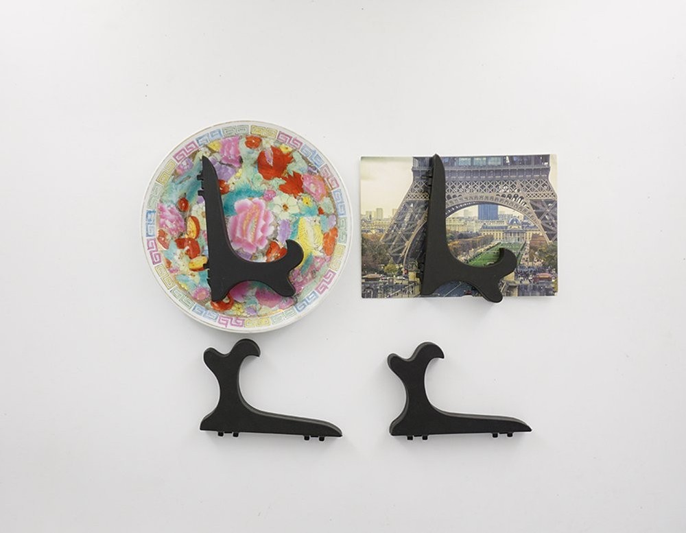 4 Inch Black Display Easel Stands Plate Frame Holder 4 Pack