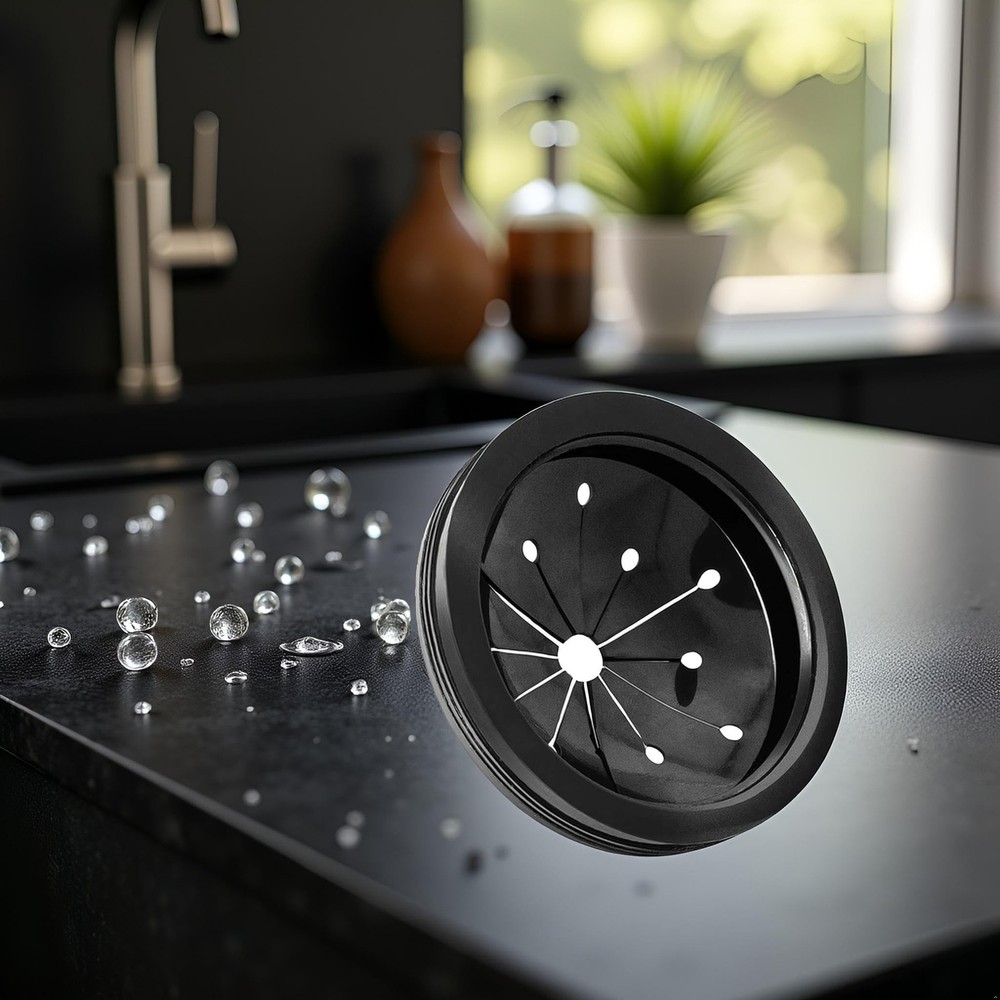 Black 3-Inch Garbage Disposal Splash Guard - Kitchen Sink Baffle Covers for...