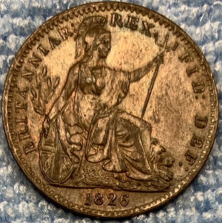 Great Britain - Farthing 1826 Draped Bust with Lustre