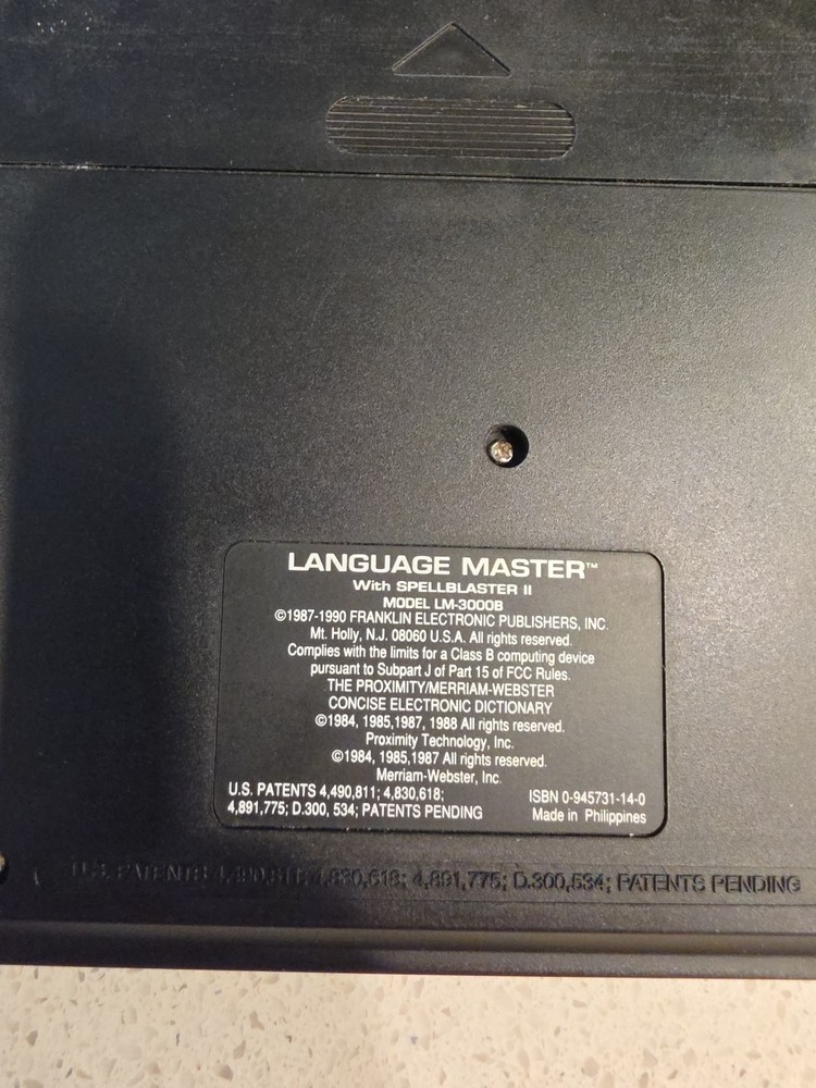 Franklin Language Master 3000 Electronic Dictionary & Thesaurus LM-3000B