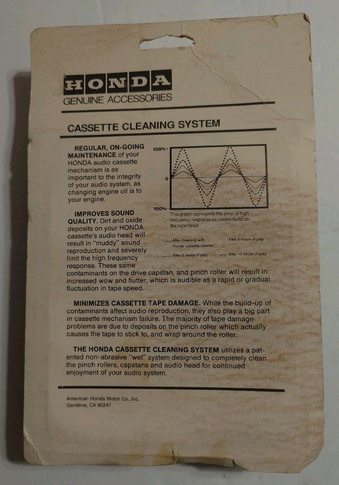 Vintage Honda Cassette Cleaning System