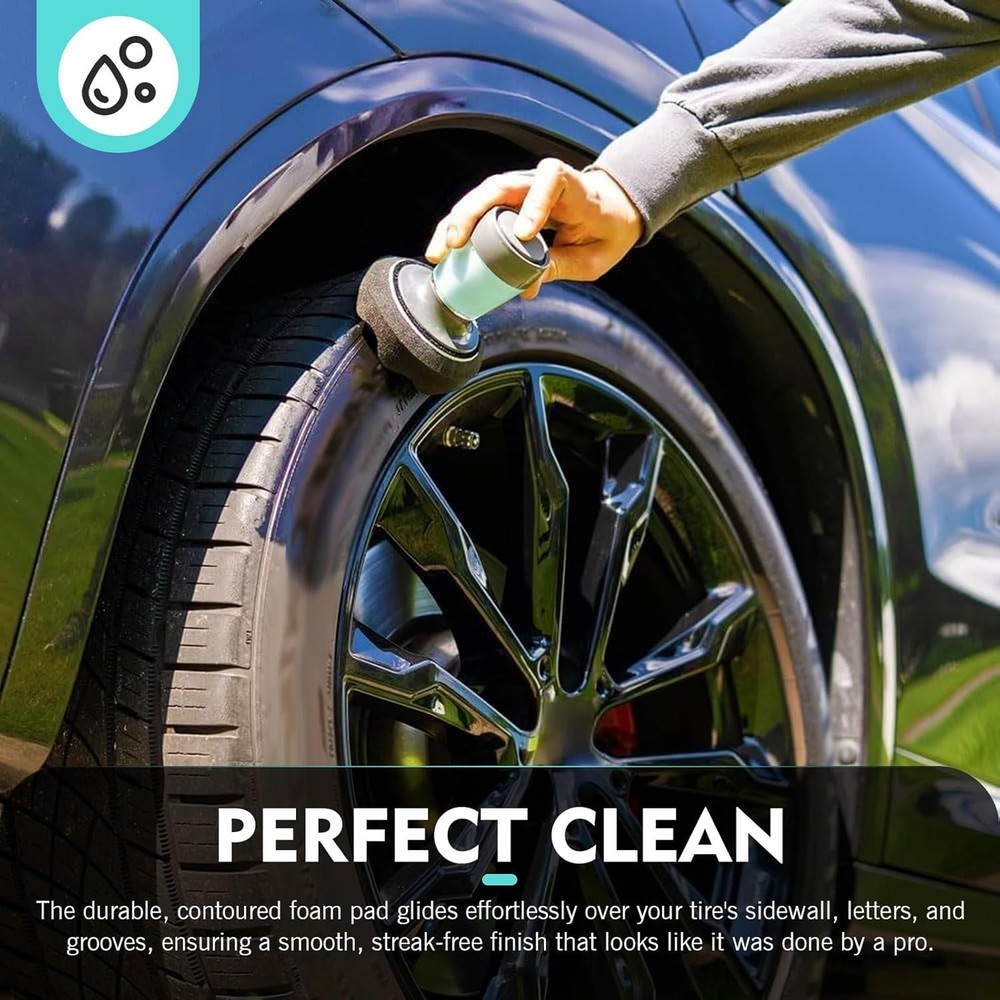 Tire Shine Applicator, Reusable Soft Tire Dressing Applicator Pad with Integr...