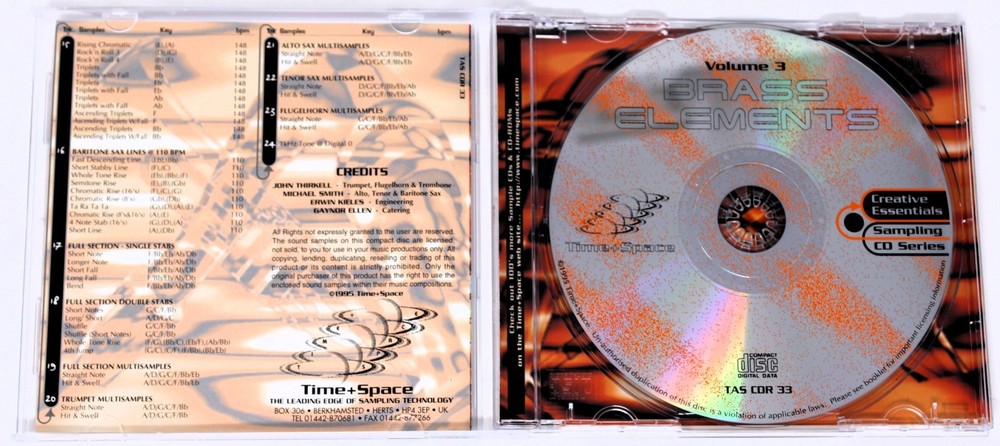 Zero-G Creative Essentials 3 Brass Elements Sample/Sound Library/Sampling CD