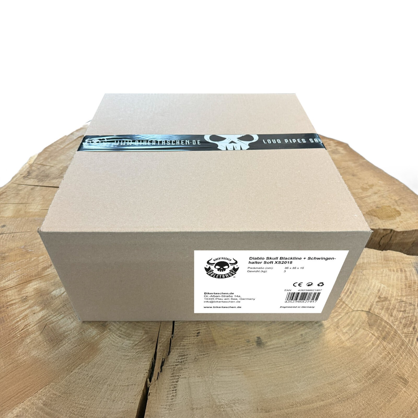 Swing Bag Diablo Skull Blackline + Soft XS 2018 Holder Suitable For Harley