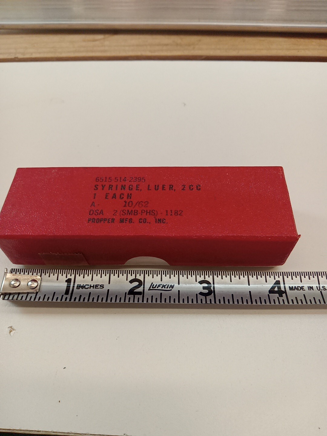 Vintage Glass Syringe Luer 2cc Original Package Propper Trophy 1960's READ