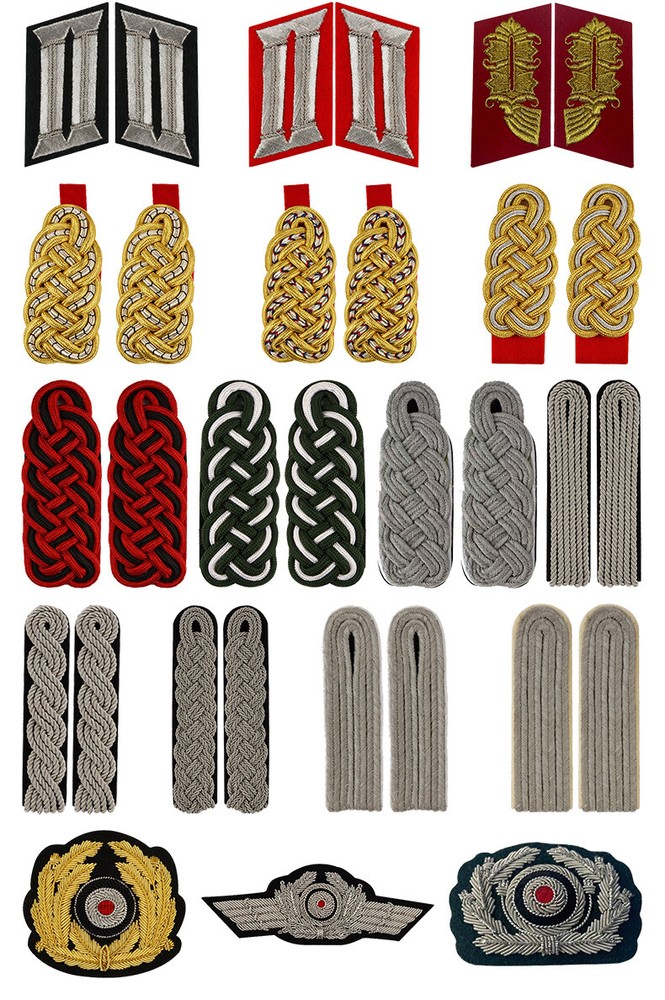 WW2 OFFICER COLLAR TABS SHOULDER BOARDS MULTIPLE STYLES AVAILABLE