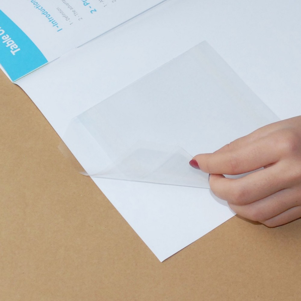 500 pcs CD DVD Sleeve Adhesive Backing Plastic Envelope 13x13 cm Clear