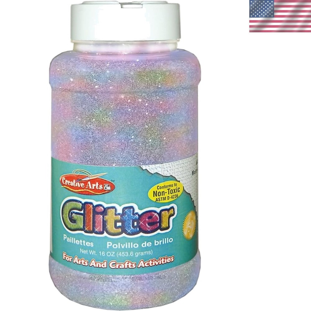 Bright Iridescent Craft Glitter - 16 Oz. Bottle for Endless Creativity
