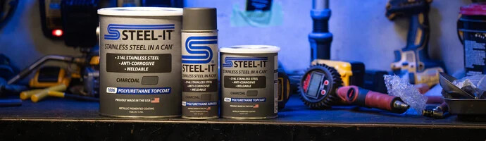 STEEL-IT 1006B Polyurethane Protective Spray 14oz Can - Charcoal