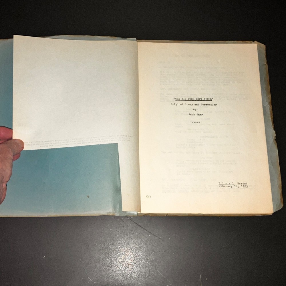 KID FROM LEFT FIELD (2/14/53) Scarce Complete at 41p Final In-Process Script+COA