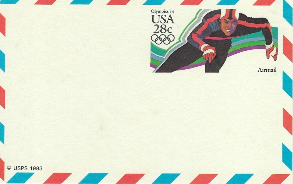 STAMP US SCOTT UXC21 "Speed Skater" 28 CENT 1983 MNH