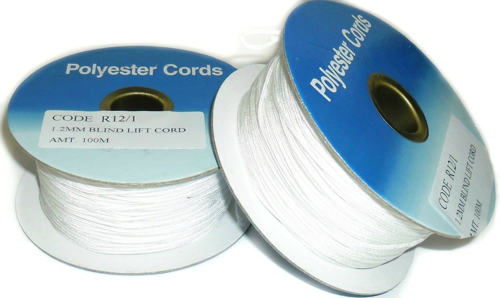 WHITE POLYESTER BLIND LIFT CORD, 1.2MM, CHOOSE LENGTH, CODE R12/1