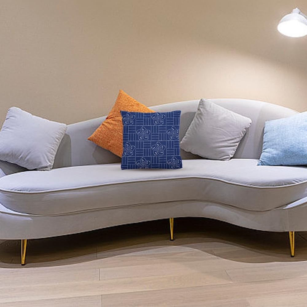 WEBEEDY Sashiko Pillowcase Template Kit DIY Pattern blue