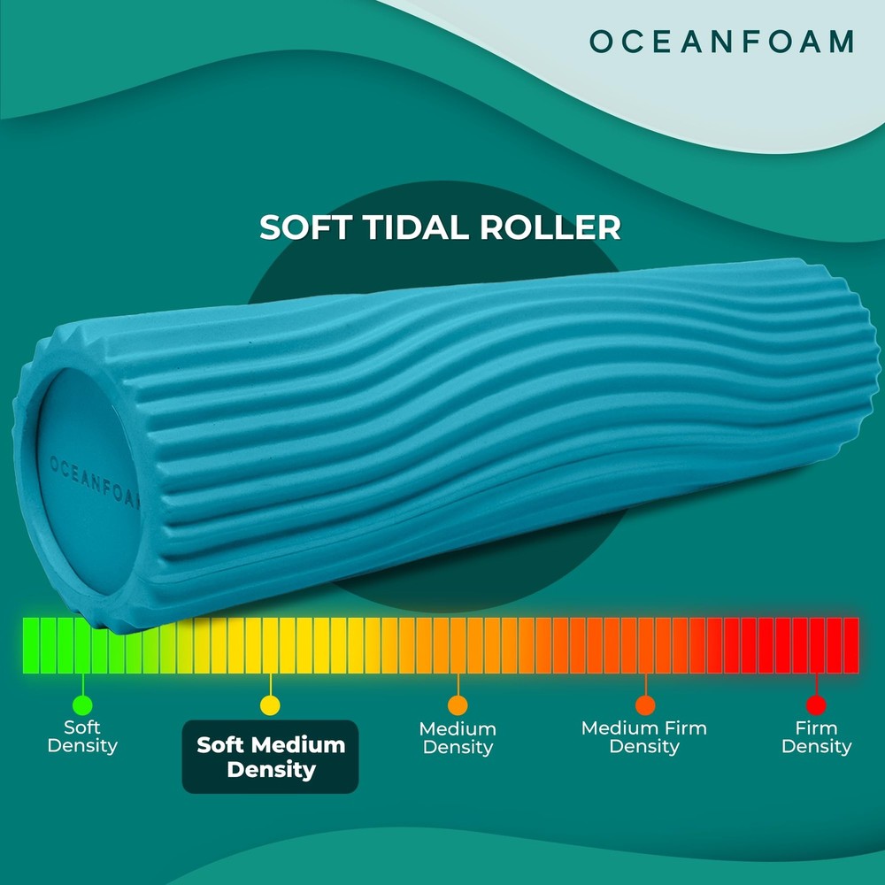 Soft Tidal Roller (Miami Blue) - Low Density Foam Roller for Physical Therapy