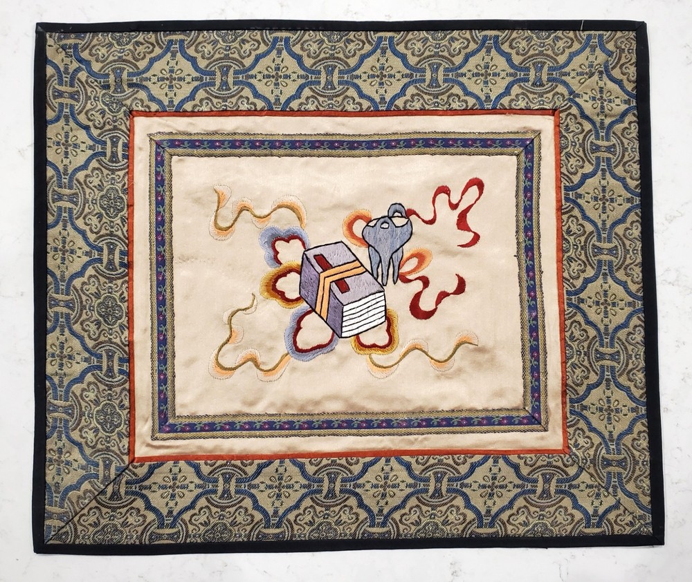 Unique Vintage Chinese Silk Embroidered Decorative Wall Panel
