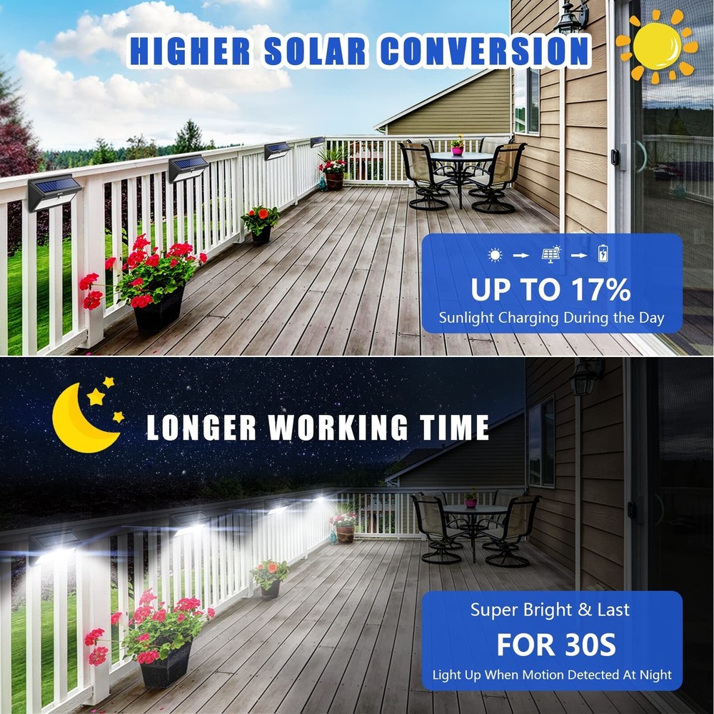 BAXIA TECHNOLOGY Solar Lights Outdoor Waterproof 100 LED Wireless Security Mo...