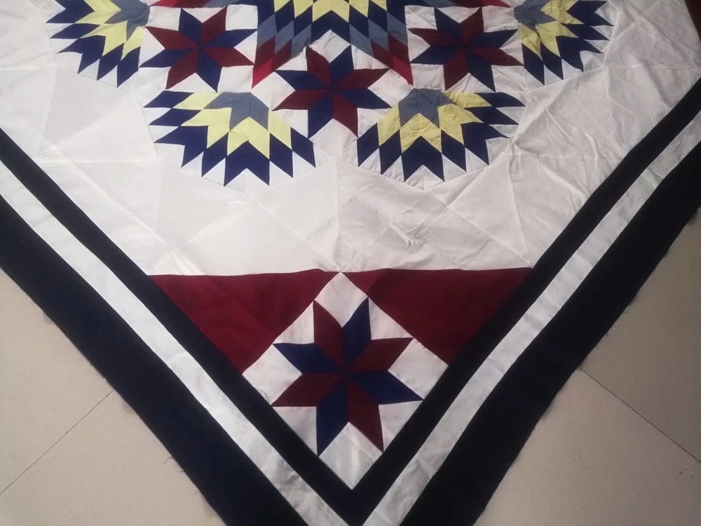 Queen Size machine pieced patchwork quilt top #153