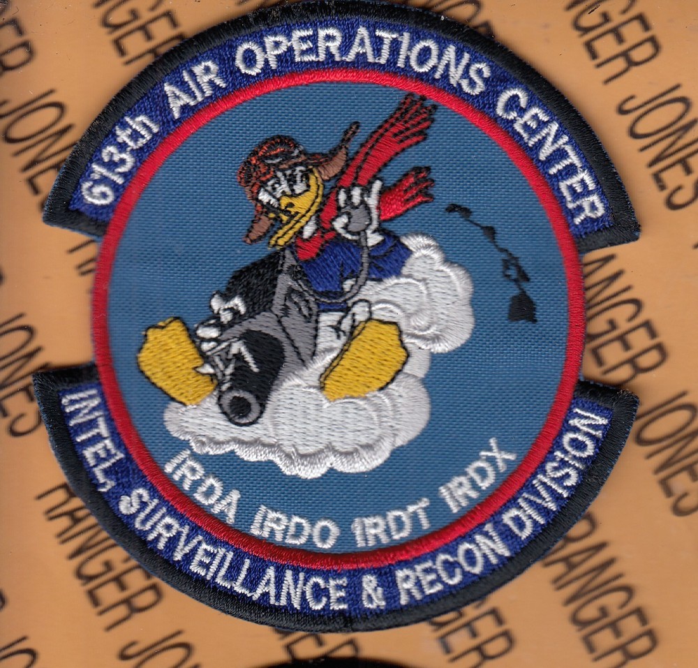 USAF Air Force 613th Air Operations Center AOC IRDA Intelligence ~4" patch c/e