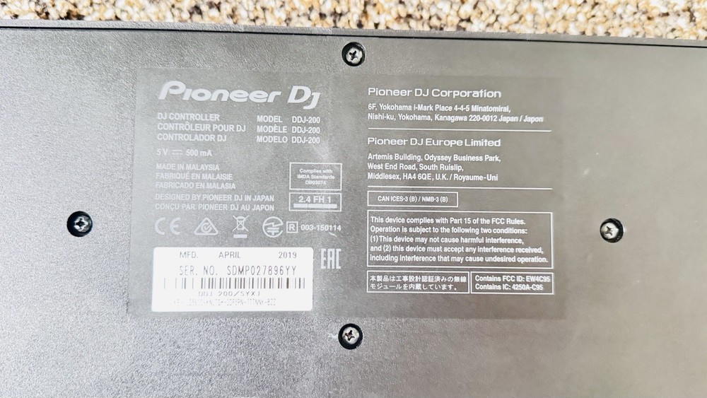 Pioneer DJ DDJ-200 Double Deck Controller Loop/Sampler Filter Portable Black