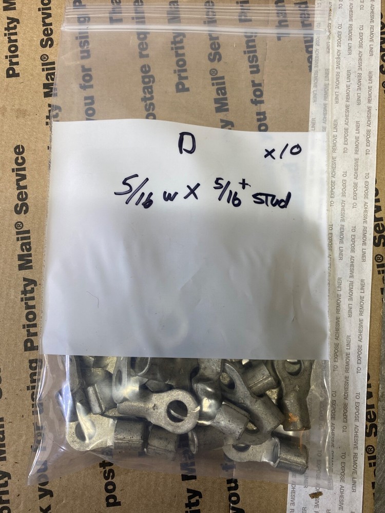 25 Ring Crimp Terminals (Size: 5/16"wire X 5/16" stud) HD Tinned Solid Copper