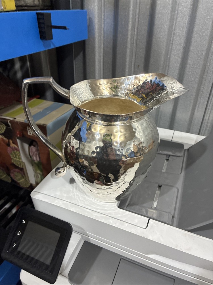 Hammered Silver Plate Pitcher Made in India