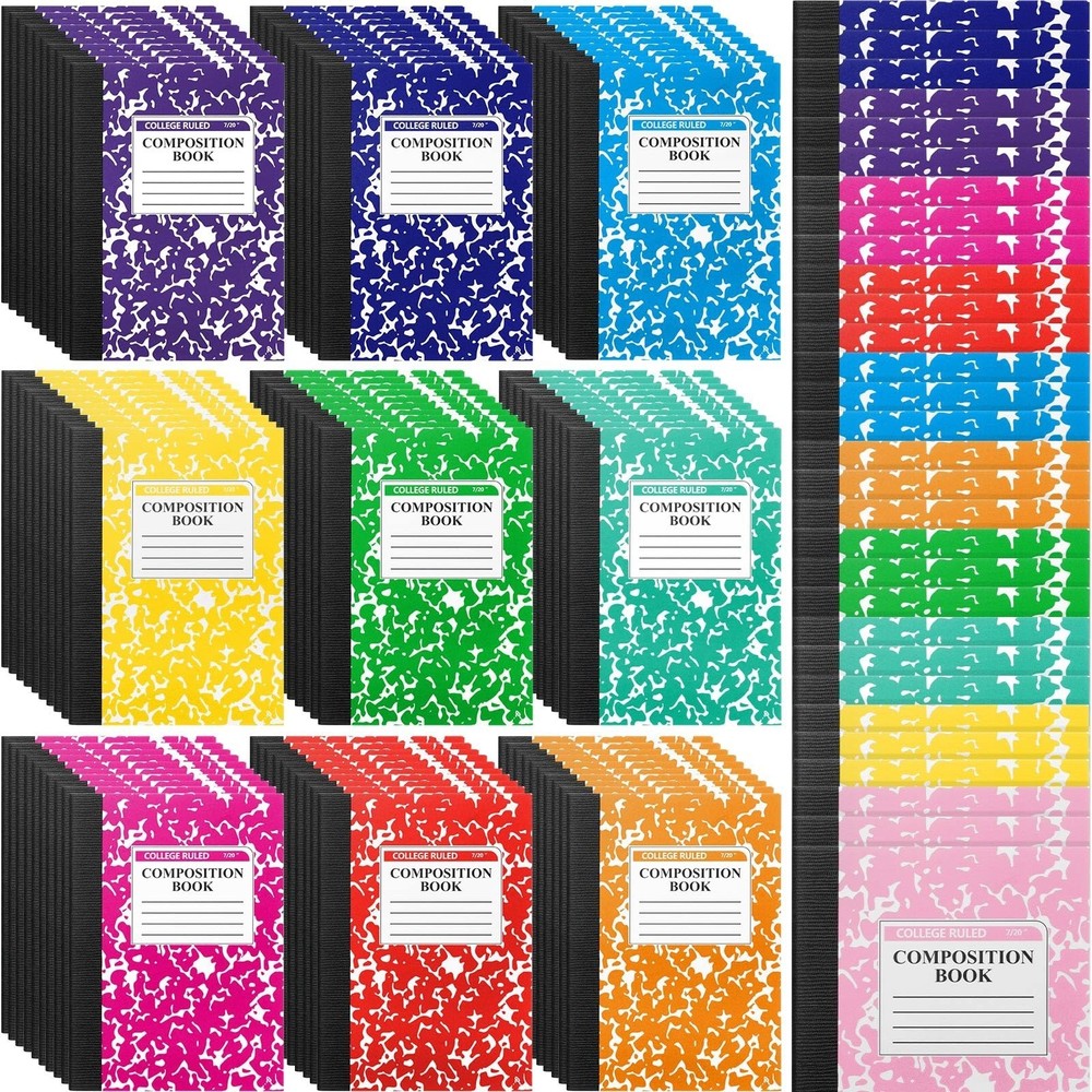 100 Pcs Mini Composition Notebook Bulk 100 Pages/50 Sheets Cute Pocket Compos...