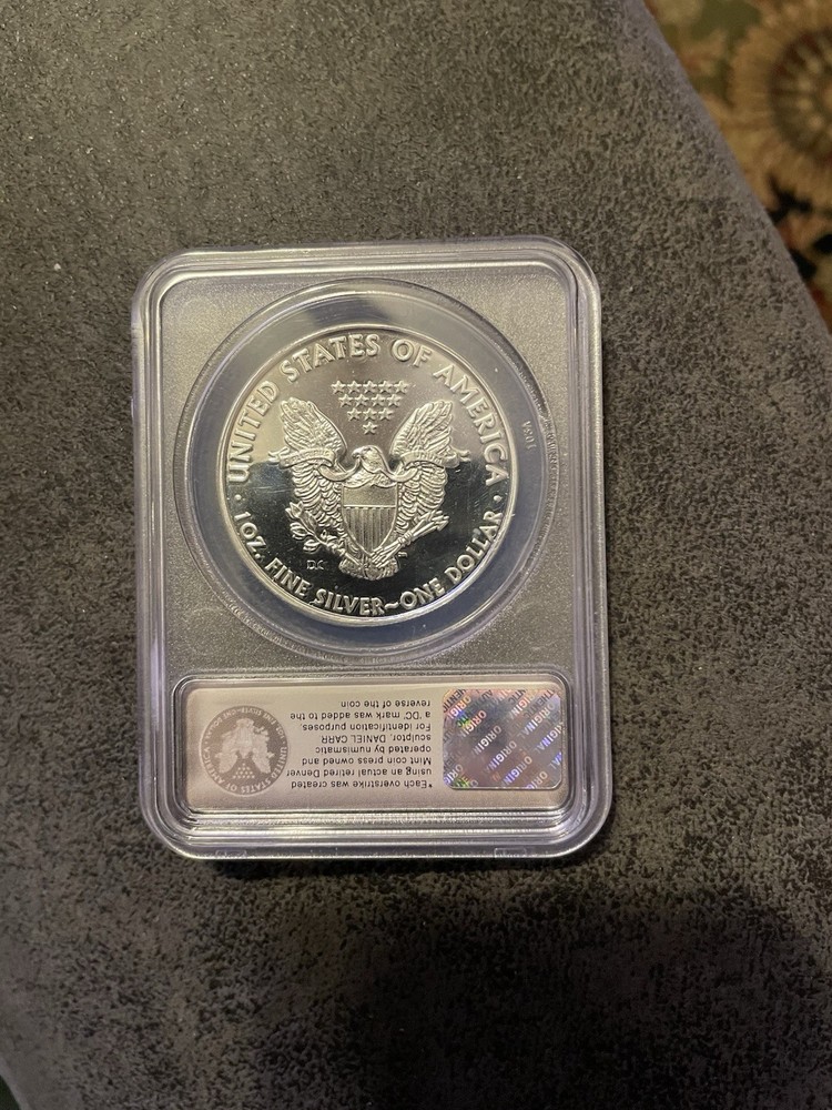 2009 Proofed Overstrike 1oz Mint State Silver Eagle Daniel Carr