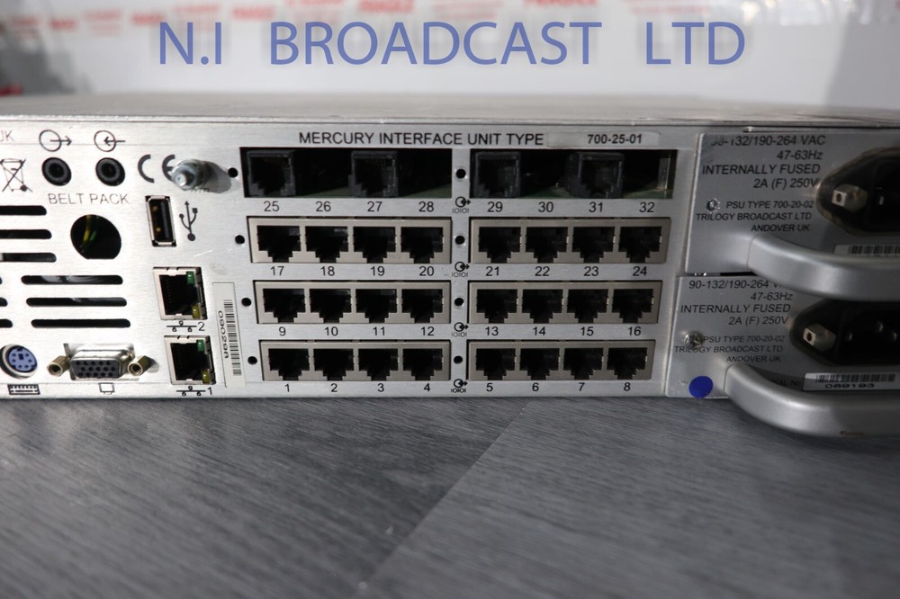 Trilogy Mercury 24 channel digital intercom talkback mainframe.