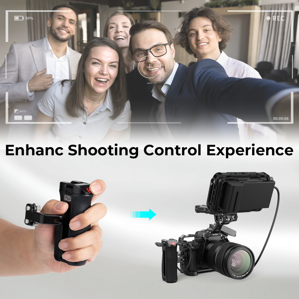 SmallRig Threaded Side Handle with Record Start/Stop Remote Trigger for Canon