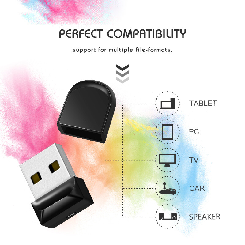 Black Mini Pen U Disk 2GB-512GB PenDrive Disk USB 2.0 Flash Drive Memory Stick